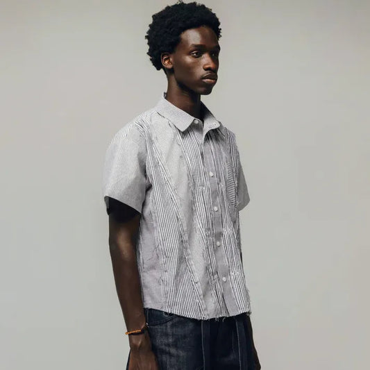 2DEGREECELCIUS - Segment Button Up - Black