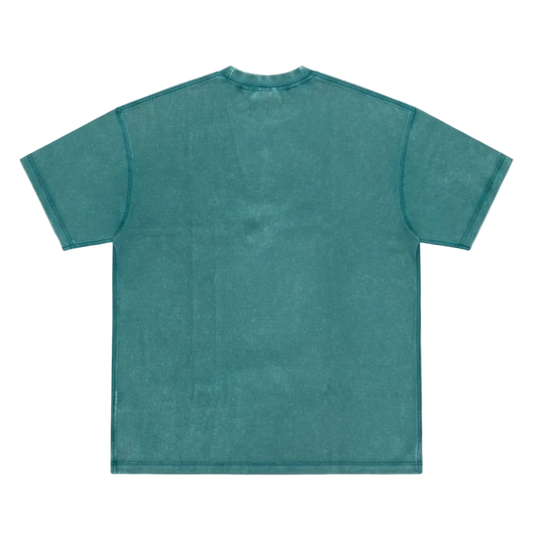 Heavyweight Green Tee - Saint Logo White Stitch