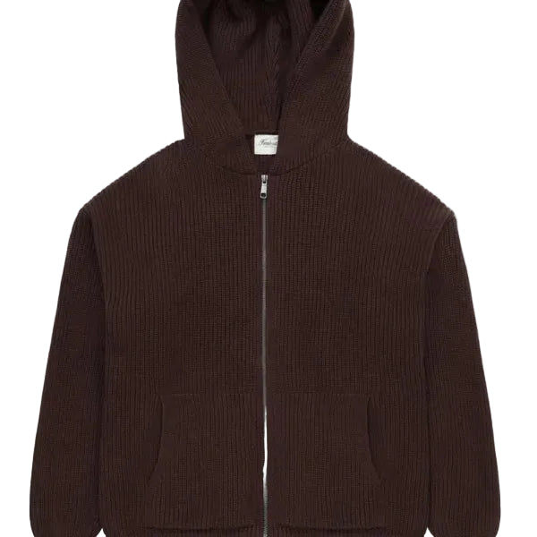 Knitted Zip Hoodie - Coffee – Local