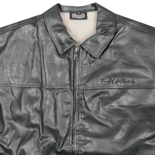 Frosted - Leather Jacket Washed Black