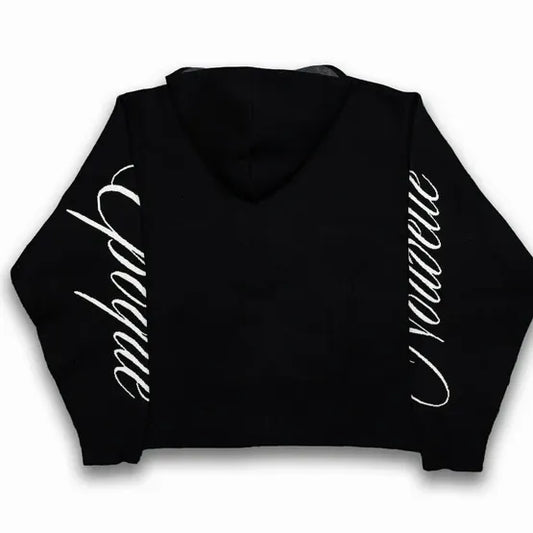 NE Zip-Up With Sleeve Logo - Black