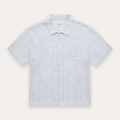 SS26 Crochet Box Shirt - Baby Blue