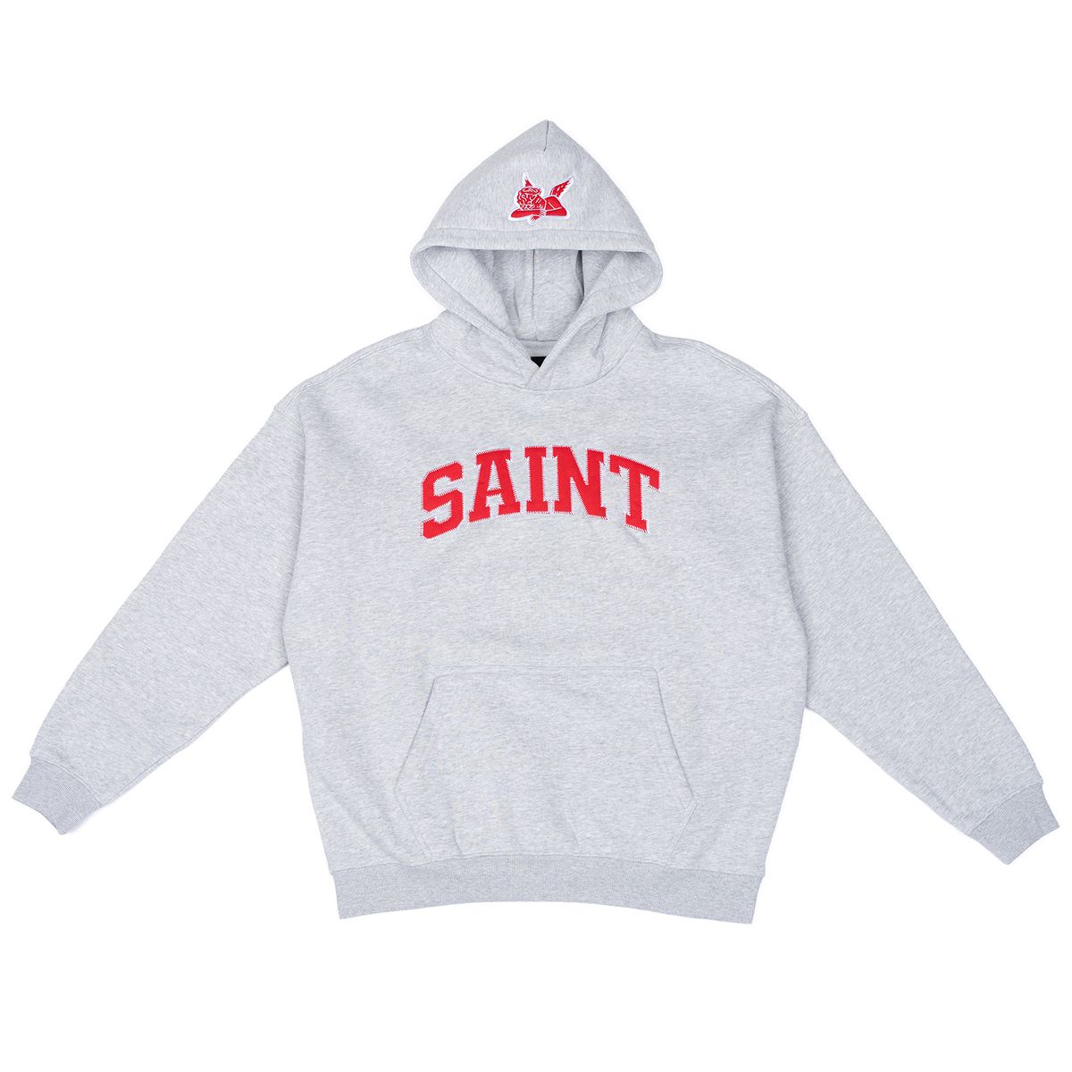 Hoodie "Saint" Grey Red