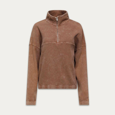 Bailey Waffle Zipup - Washed Sand