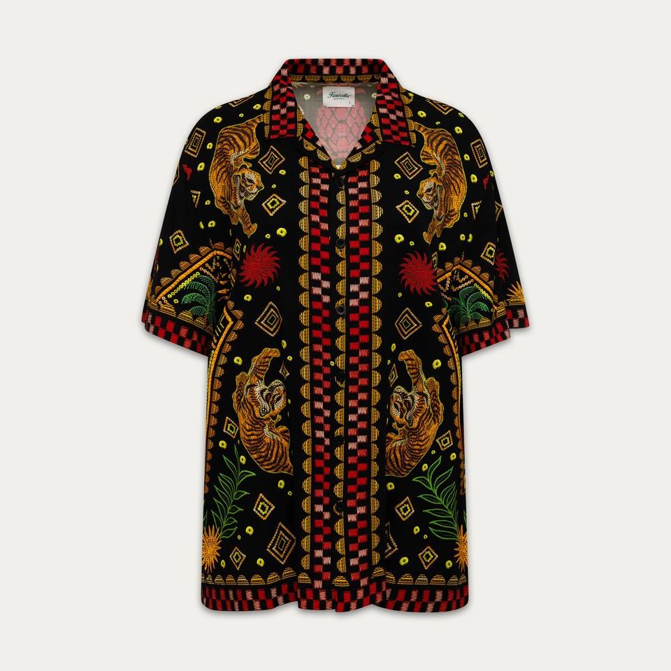 SS26 Beach Shirt - Tiger Black