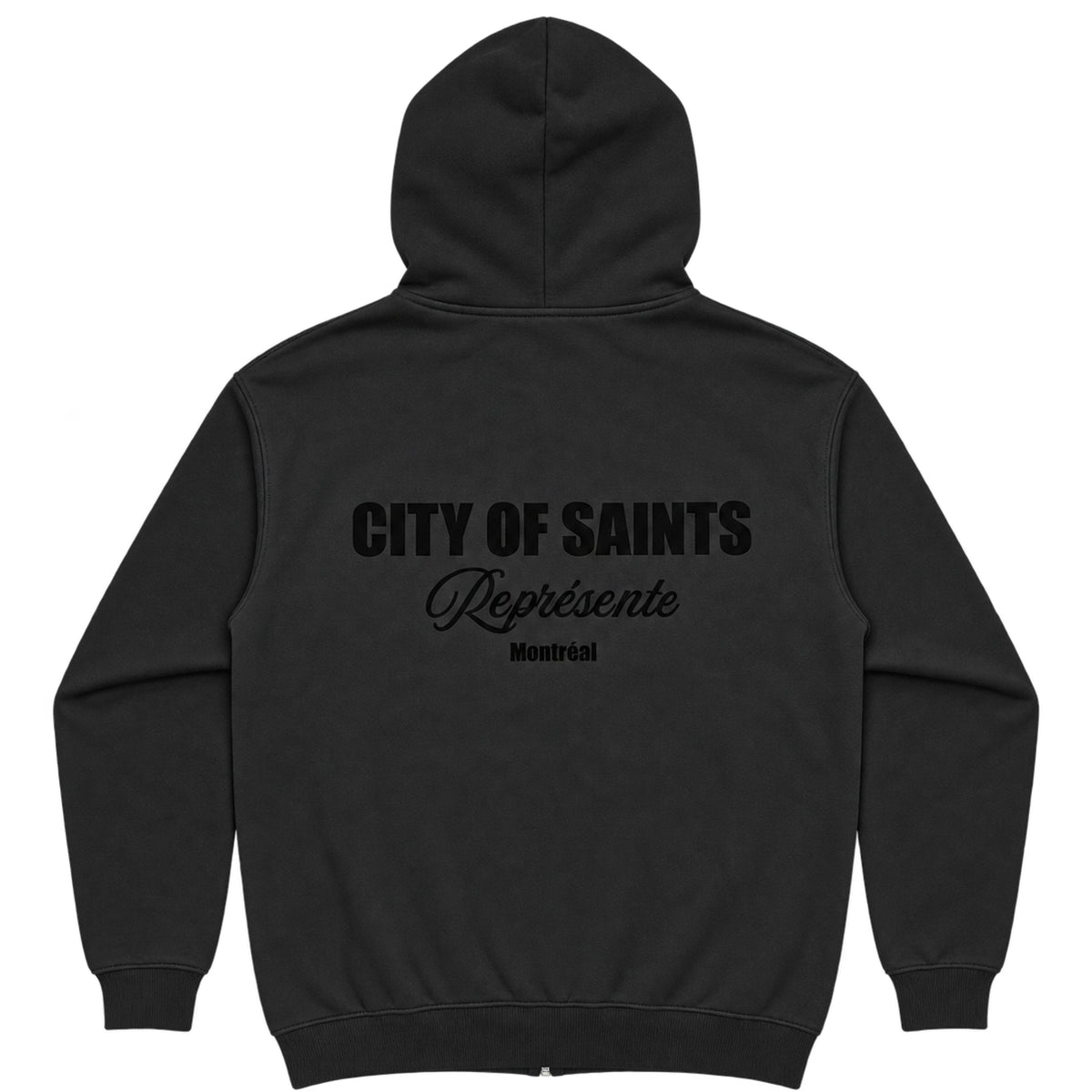 Saint - Black Represents Zip Up Hoodie (back)