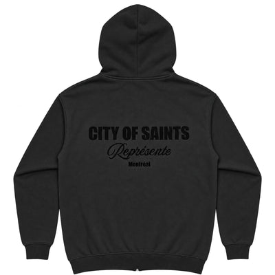 Saint - Black Represents Zip Up Hoodie (back)
