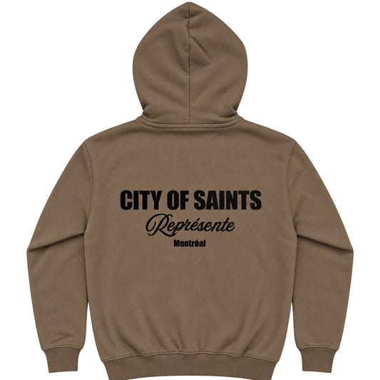 Saint - Represents Brown Zip Up Hoodie (back)