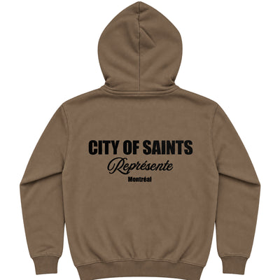 Saint - Represents Brown Zip Up Hoodie (back)
