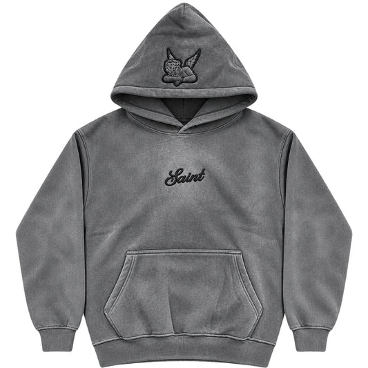 Hoodie Saint Washed Grey 3D
