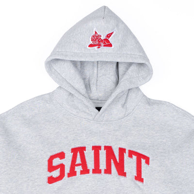 Athletic Grey Hoodie - Saint Red College Stitch