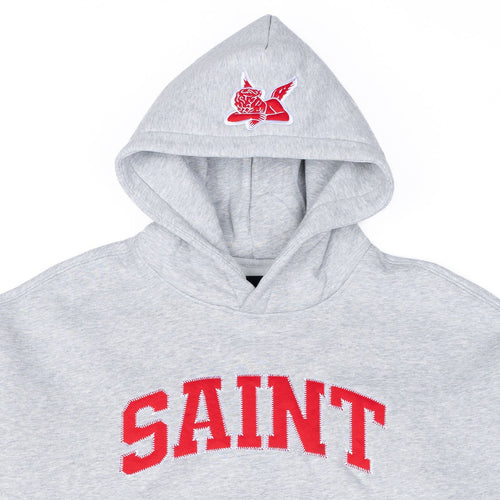 Athletic Grey Hoodie - Saint Red College Stitch