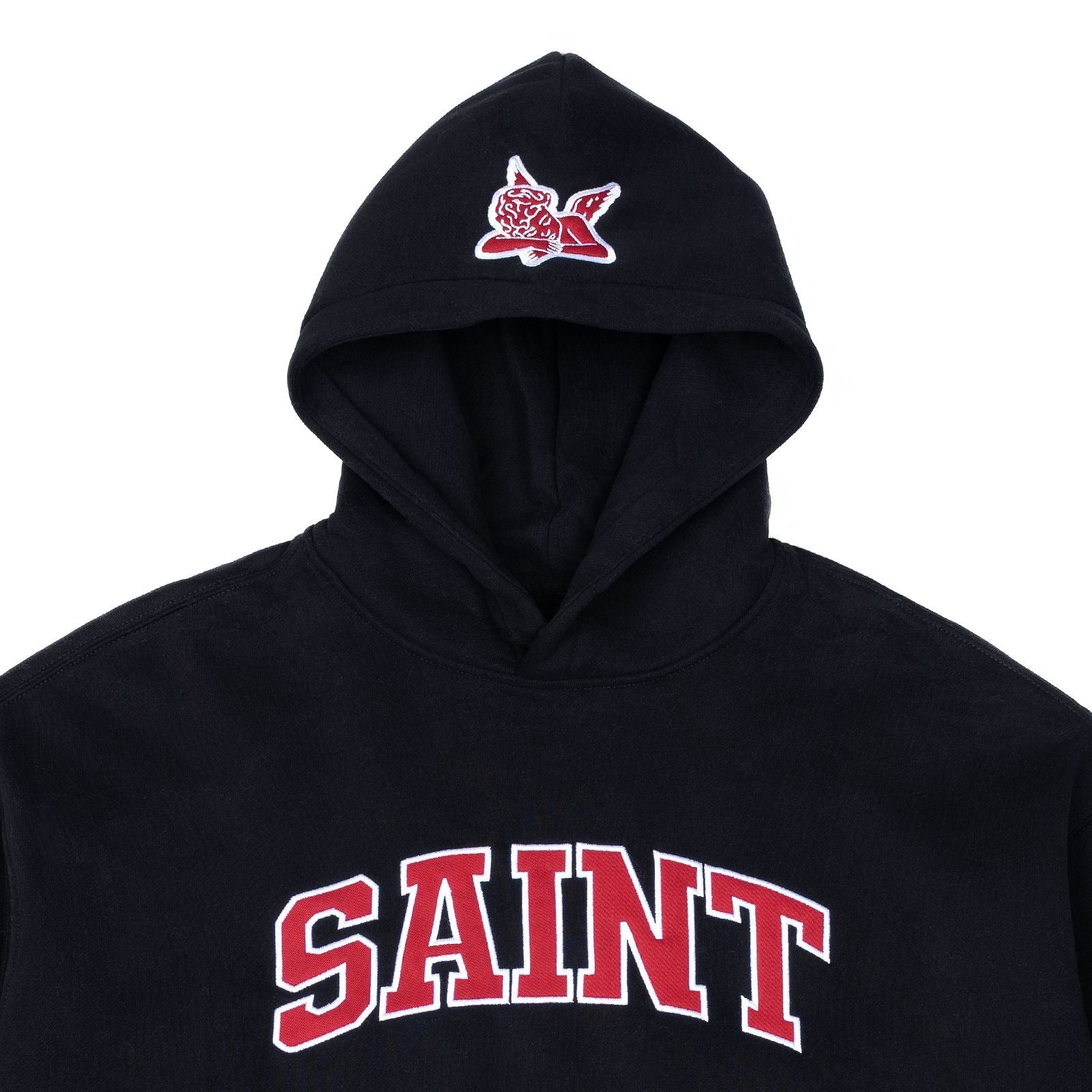 Hoodie- Saint Logo Black-RED