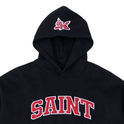 Hoodie- Saint Logo Black-RED