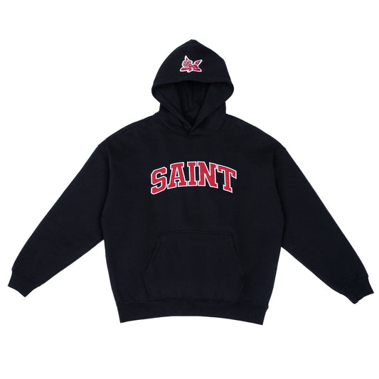 Hoodie- Saint Logo Black-RED