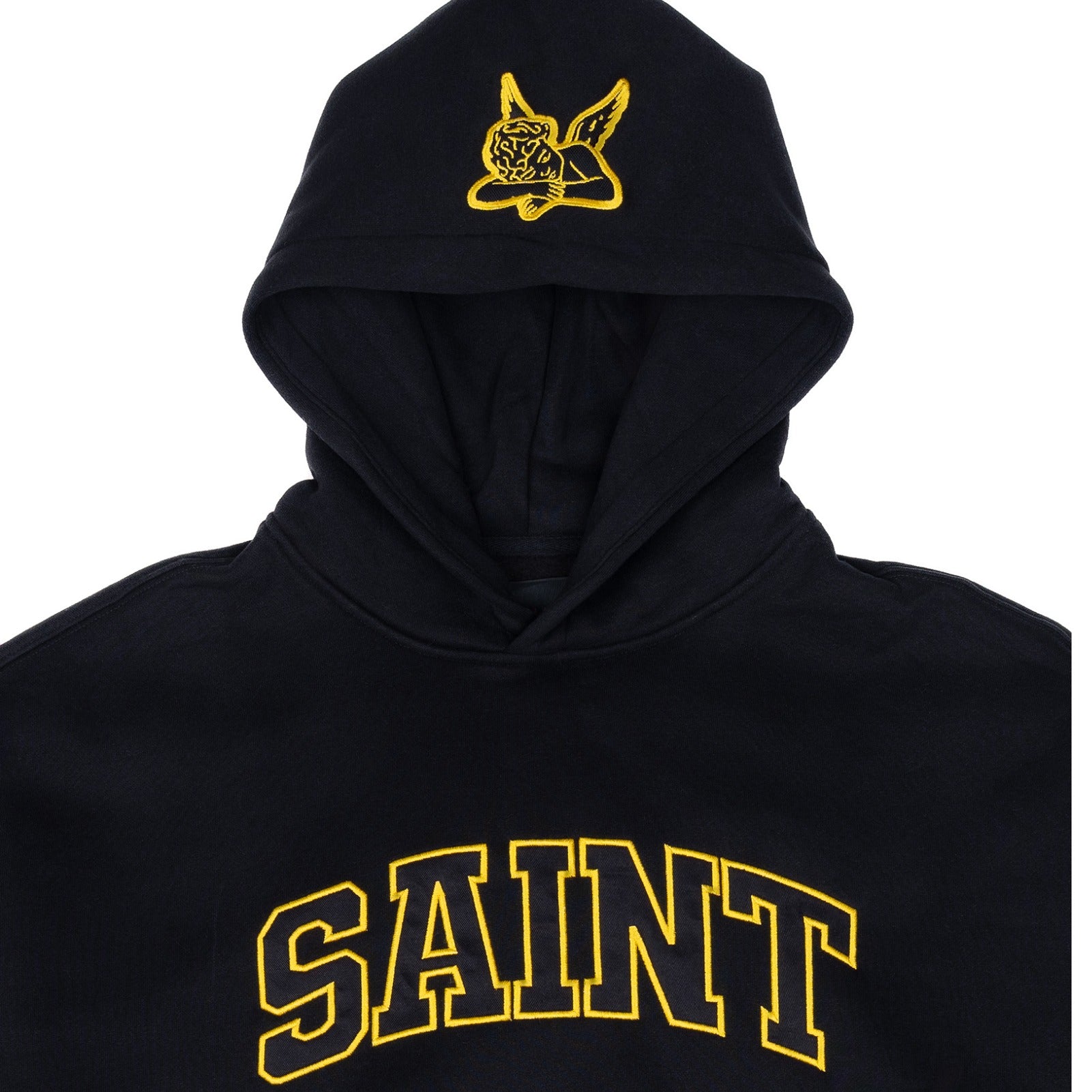 Hoodie - Saint Logo Black-YEL