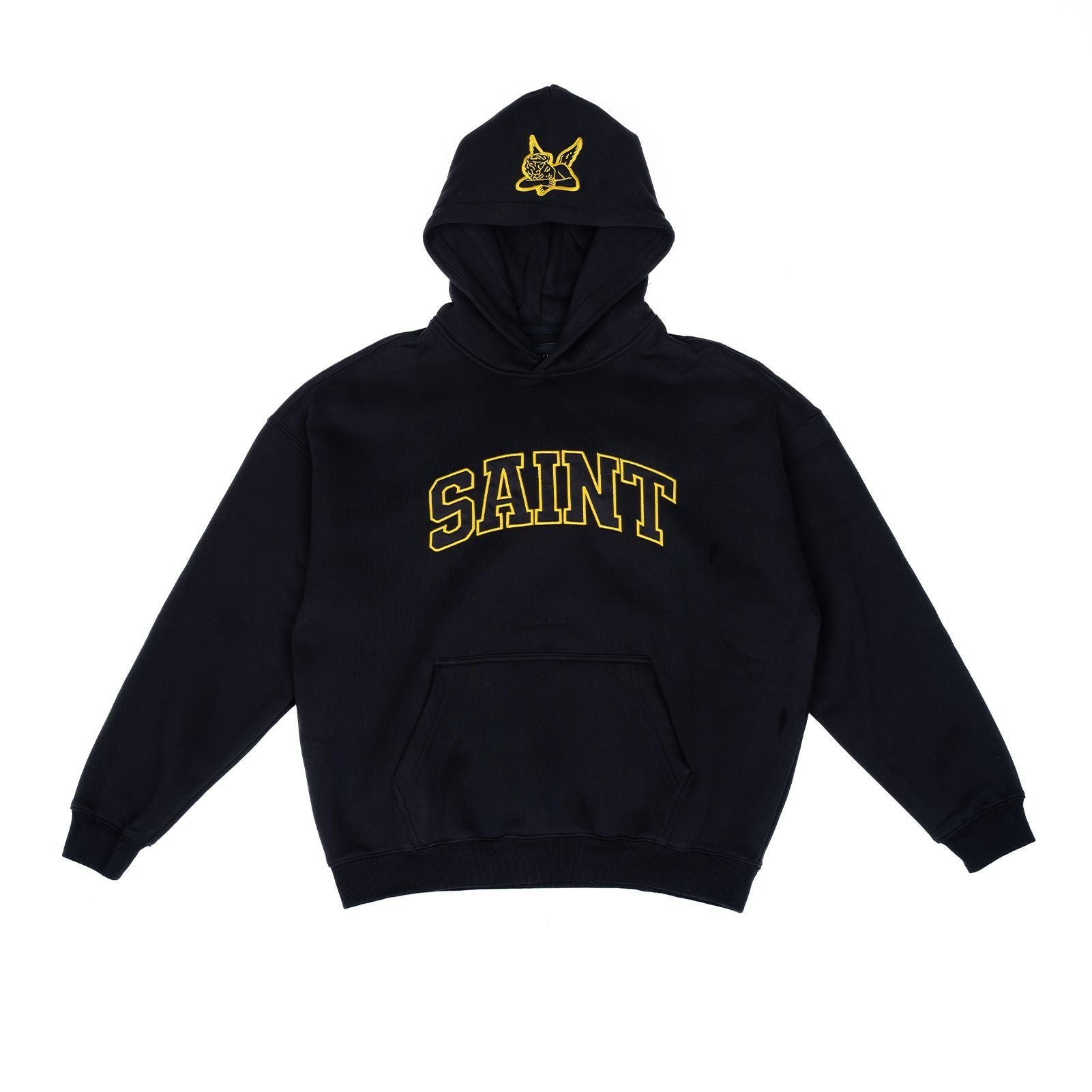 Hoodie - Saint Logo Black-YEL