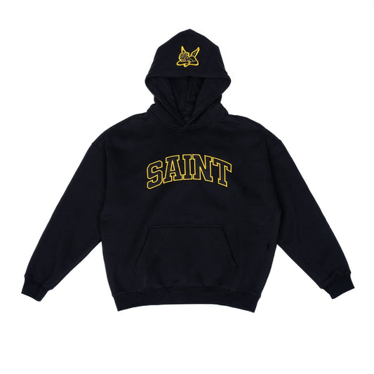 Hoodie - Saint Logo Black-YEL
