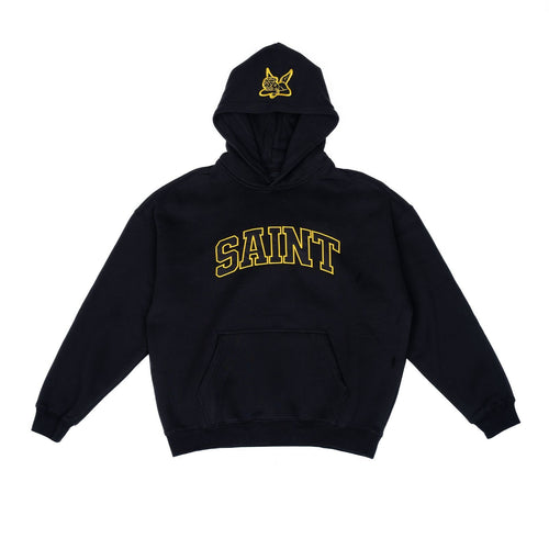 Hoodie - Saint Logo Black-YEL