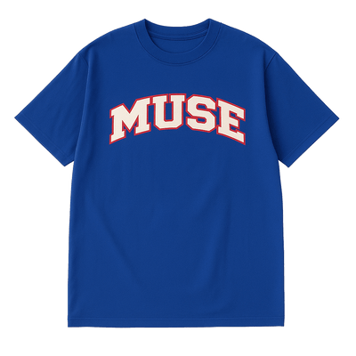 Muse Tee OG Patch logo bleu royal crème