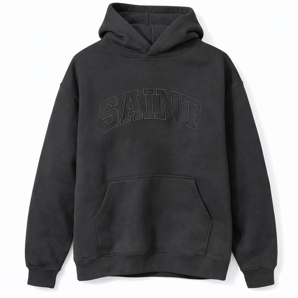 Sweat à capuche - Logo Triple Black College « Saint »