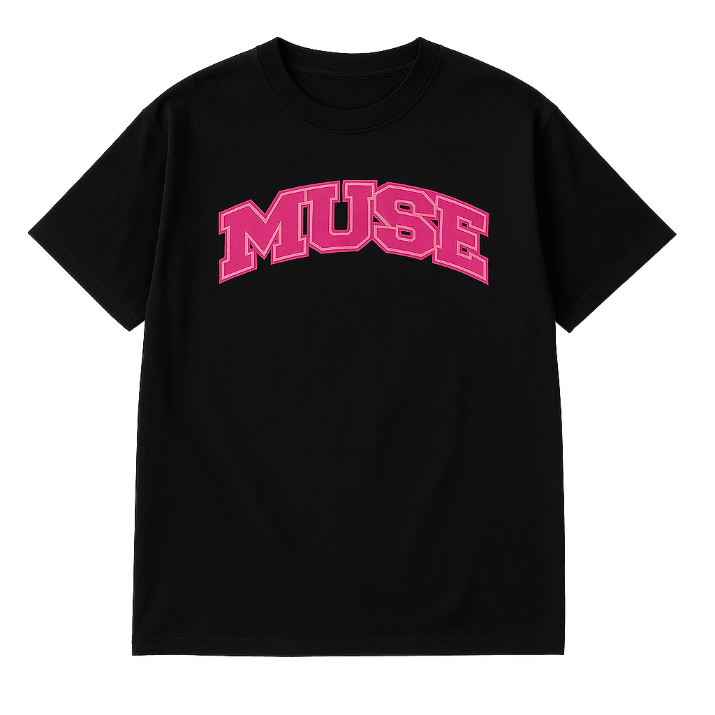 Muse Tee OG Patch black logo pink pink