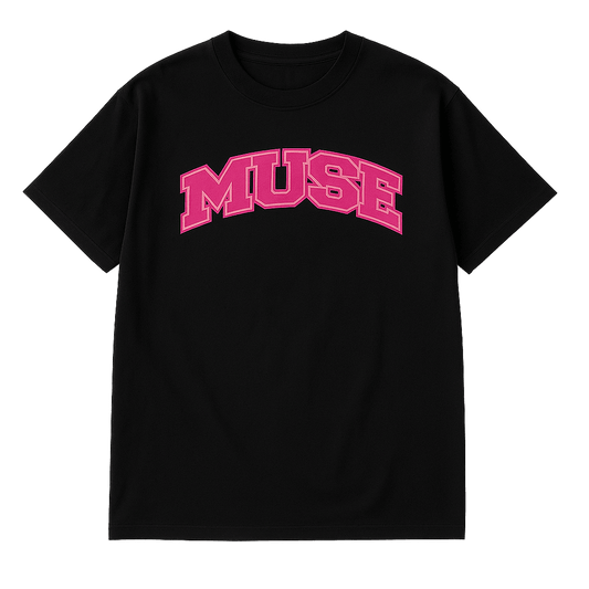 Muse Tee OG Patch black logo pink pink