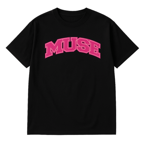 Muse Tee OG Patch black logo pink pink