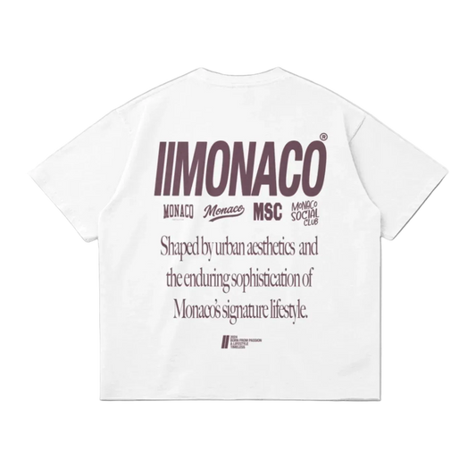 MONACO AESTHETIC TEE - WHITE DEEP MERLOT
