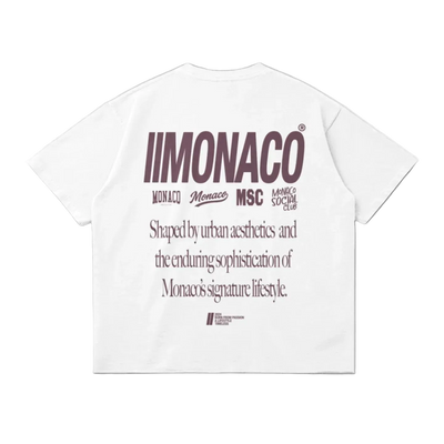MONACO AESTHETIC TEE - WHITE DEEP MERLOT