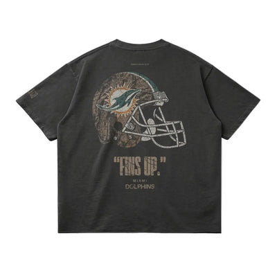 DOLPHINS REALTREE FOOTBALL TEE - DARK GRAY