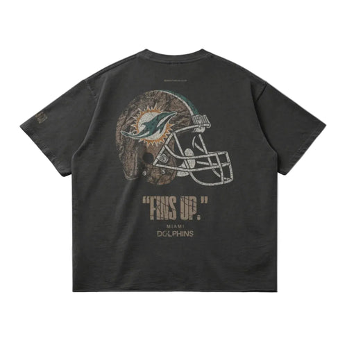DOLPHINS REALTREE FOOTBALL TEE - DARK GRAY