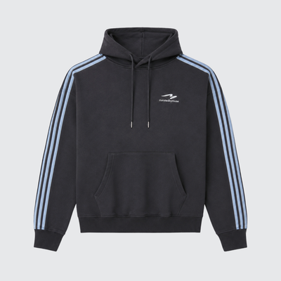 French Terry Striped Hoodie - Skyline