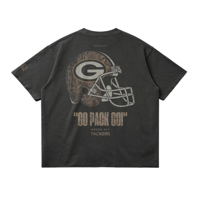 PACKERS REALTREE FOOTBALL TEE - DARK GRAY