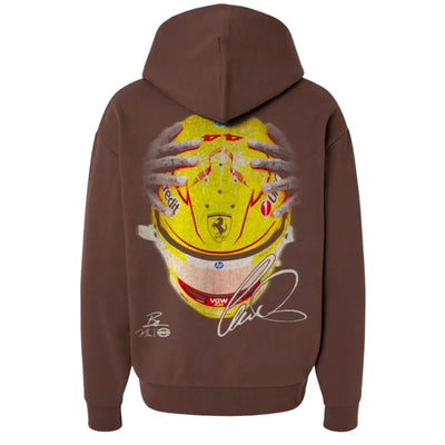 LEWIS HAMILTON FERRARI HELMET HOODIE - MOCHA