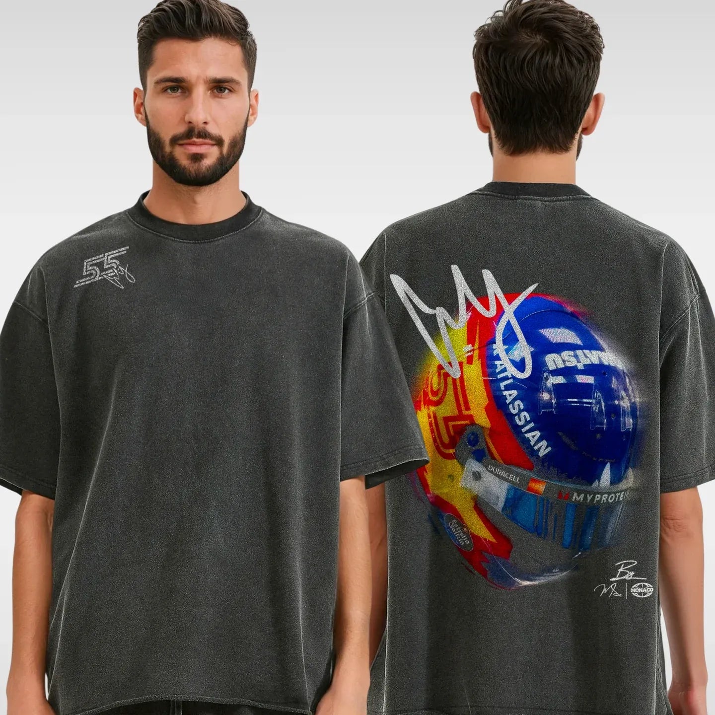 SAINZ HELMET TEE - DARK GREY