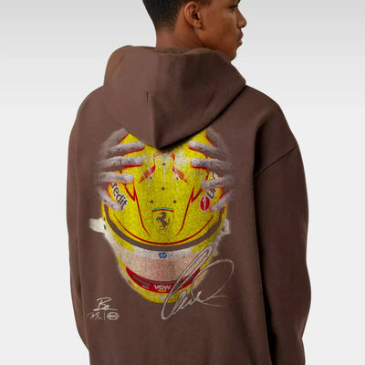 LEWIS HAMILTON FERRARI HELMET HOODIE - MOCHA