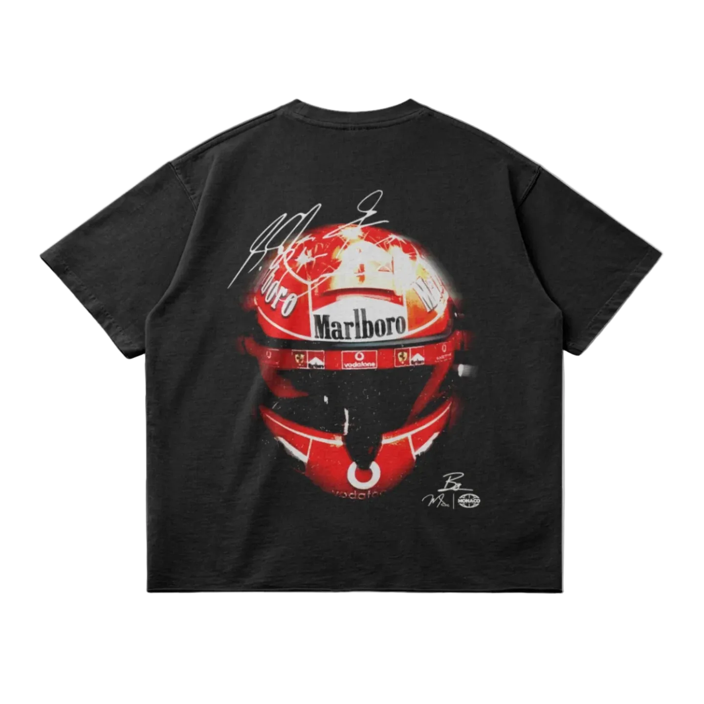 T-SHIRT CASQUE SCHUMACHER - NOIR DÉLAVÉ