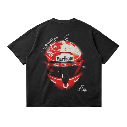 SCHUMACHER HELMET TEE - FADED BLACK