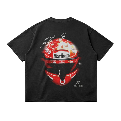 SCHUMACHER HELMET TEE - FADED BLACK