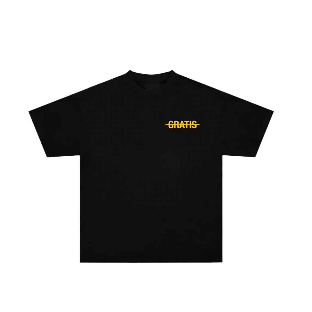 GRATIS "LA VIE GRATIS" Noir/Jaune t-shirt