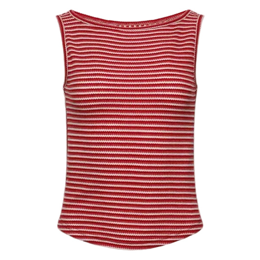 Sienna Stripe Tee - Gradient Red