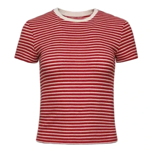 Yasmine Stripe Tee - Gradient Red