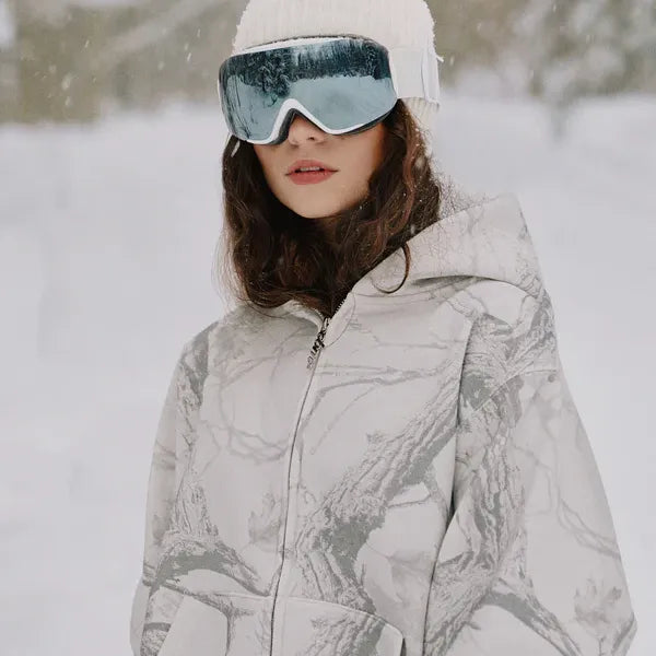 Heavyweight Camo Zip-Up - White Edition