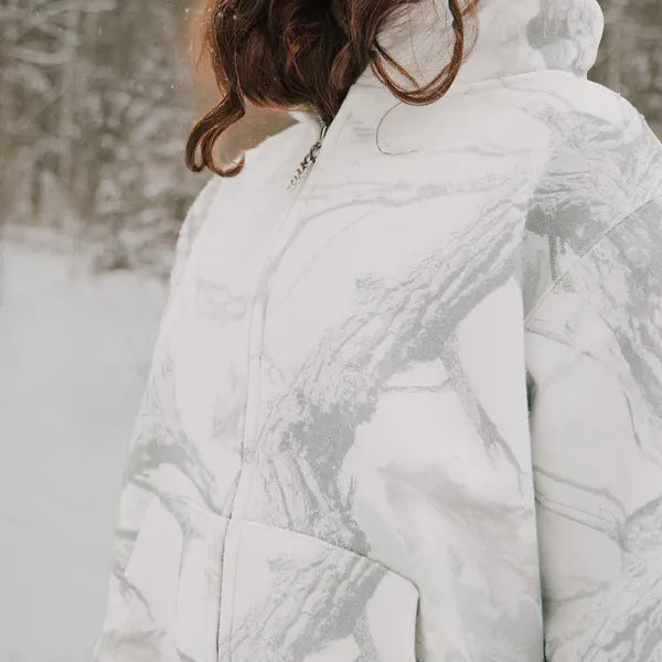 Heavyweight Camo Zip-Up - White Edition