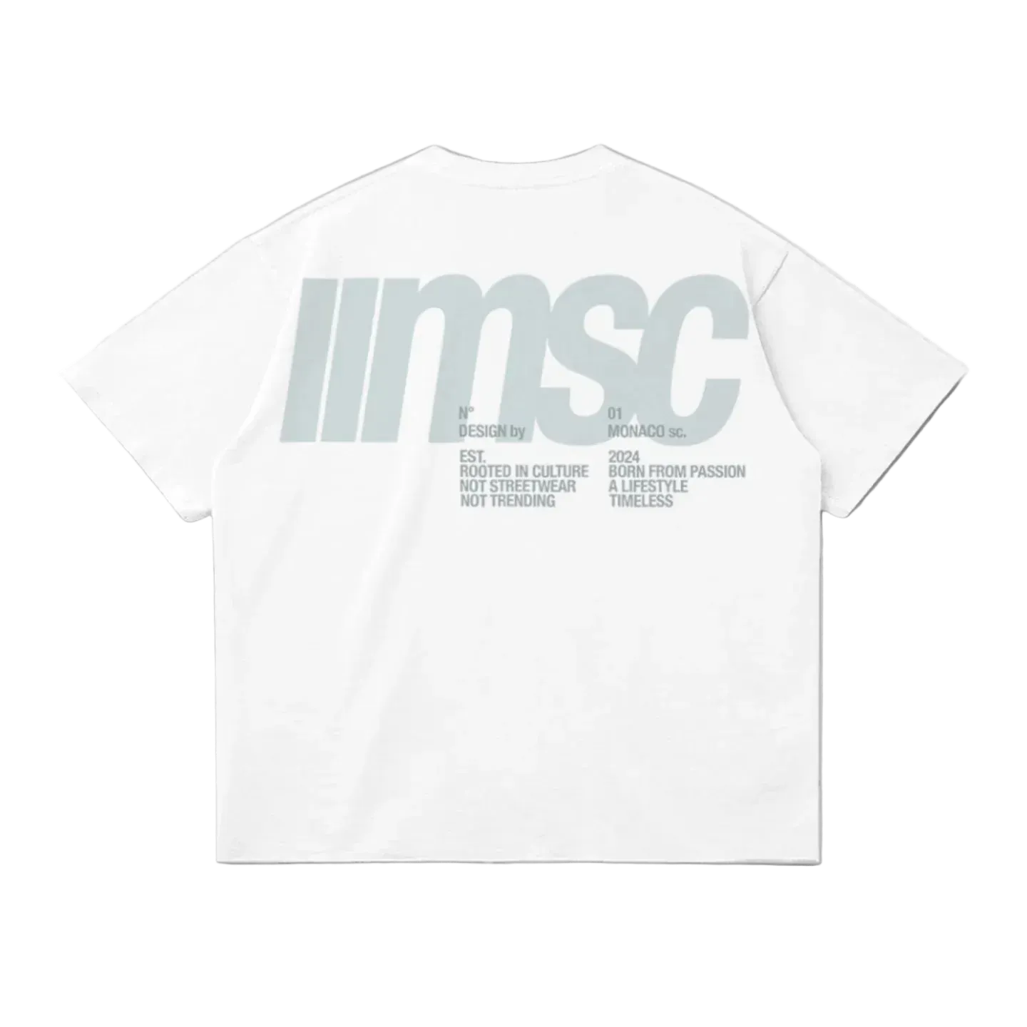 MSC LABEL TEE - WHITE MIST CHARCOAL