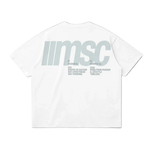 MSC LABEL TEE - WHITE MIST CHARCOAL