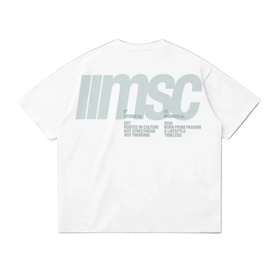 MSC LABEL TEE - WHITE MIST CHARCOAL