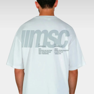 MSC LABEL TEE - WHITE MIST CHARCOAL