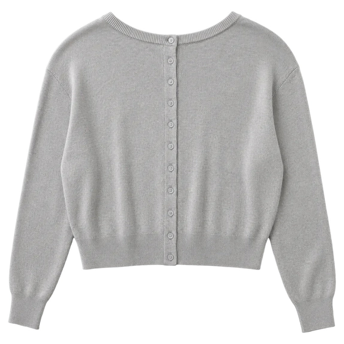 Pullover Two-Way Cardigan - Heather Grey